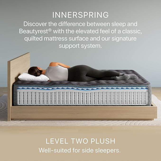 Beautyrest Days End Plush 14" Mattress - Twin - Cooling Tech, Supportive Durable Pocketed Coils, Pressure Relief, Motion Separation; 100 Night Sleep Trial and 10 Year Warranty