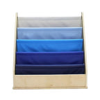 Factory Direct Partners 13745-NVPB Birch SoftScape Sling Book Display, 4-Shelf Vinyl Storage for Kid"s Books and Magazines for Bedroom, Playroom, Daycare, Preschool or Classroom - Navy/Powder Blue