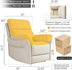 AIRSKY Genuine Leather Recliner Chair, Top Grain Leather, Italian Water-Washing Process, Lazy boy Recliner Chair, for Living Room, Theater Seating, Bedroom. R1, Beige