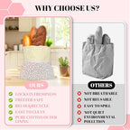 2 Pack Beeswax Bread Bags - 17x13 Inch Reusable Bread Storage Bags,Bees Wax Lined Bread Bags for Home Cooks fresh bread storage Easy Clean (Pink Floral)