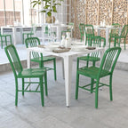 Flash Furniture Gael Commercial Grade 2 Pack Green Metal Indoor-Outdoor Chair