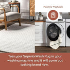 nuLOOM 6' x 9' Cozy Plush Area Rug, Machine Washable, Non-Slip, Soft Fluffy Shag Carpet for Living Room Bedroom Kids Room Nursery Home Decor, Nia White