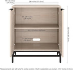 Henn&Hart 28" Fluted Wooden Accent Cabinet, Modern Ribbed Sideboard Buffet Cabinet with 2 Doors and an Adjustable Shelf for Living Room, Dining Room, Bedroom or Entryway, Alder White