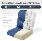 10-Piece Outdoor Patio Cushion Set - Fade & Water Resistant with Removable Olefin Cover, 22x24x4 Inch Memory Foam Cushions for Wicker Sectional Sofa – Blue/Crescent