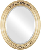 OVALCREST Oval Beveled Wall Mirror for Home Decor - Florence Style - Gold Leaf - 44" x 34"