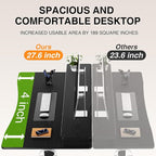Veken 47.2"×27.6" Standing Desk with Storage Drawers, Adjustable Height Computer Table with Monitor Shelf, Home Office Desk for Study, Gaming, Workstation, Black