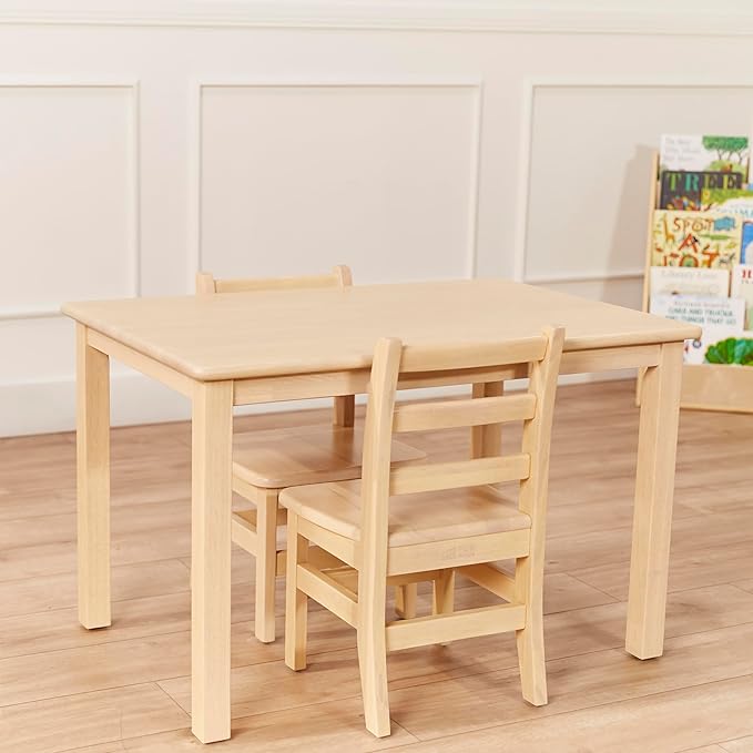 ECR4Kids 24in x 36in Rectangular Hardwood Table with 22in Legs, Kids Furniture, Antique White