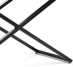 SIMPLIHOME Damien SOLID AGED ELM WOOD and Metal 50 inch Wide Modern Industrial Console Table in Distressed Natural Elm for the Living room Entryway and Bedroom