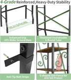 Over-The-Toilet Storage Rack 4-Tier,Bathroom Organizer Shelf Over Toilet,Adjustable Wooden Shelves and Basket,Freestanding Above Toilet Shelf,Space Saver for Rooms(Black Rack-Rustic Brown Shelves)