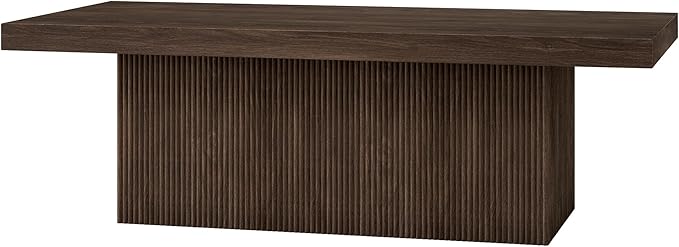 Henn&Hart 48" Wide Rectangular Coffee Table in Alder Brown, for Home, Living Room, Bedroom, Entertainment Room, Office