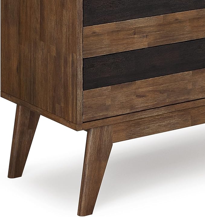 SIMPLIHOME Clarkson SOLID ACACIA WOOD 48 inch Wide Mid Century Medium Storage in Rustic Natural Aged Brown for the Living Room, Entryway and Family Room