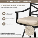 Pellebant 30" Sunbrella Outdoor Bar Stools Set of 2, Aluminum Swivel Patio Bar Height Bar Stools with Back & Footrest, Tall Patio Stool Chairs for Deck Lawn Garden,Beige