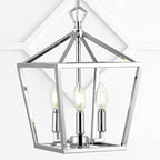 JONATHAN Y JYL7601C Pagoda Lantern Dimmable Adjustable Metal LED Pendant Classic Traditional Farmhouse Dining Room Living Room Kitchen Foyer Bedroom Hallway, 10 in, Chrome