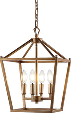 JONATHAN Y JYL7436B Pagoda Lantern Dimmable Adjustable Metal LED Pendant Classic Traditional Farmhouse Dining Room Living Room Kitchen Foyer Bedroom Hallway, 12 in, Antique Gold