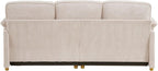 ONBRILL 86.6" Corduroy Couches for Living Room, Comfy 3 Seater Sofa with Pillow-Top Armrest & Dual-Layer Cushions, Mid Century Modern Couch for Bedroom, Apartment, Beige