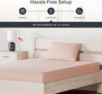 Signature Design by Ashley Twin Size iKidz 7 Inch Firm Gel Memory Foam Mattress with Stretch Knit Cover & Pillow Included, Pink Coral, Fiberglass Free, Mattress in A Box