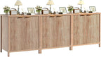 Sideboard Buffet Cabinet Set of 3, 31" Storage Cabinet with 2 Doors and Adjustable Shelves, Sideboard Console for Dinning Room, Kitchen and Living Room - Oak