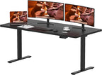 Dual Motor Standing Desk, Large Stand Up Desk, 63x28 Inches Electric Sit Stand Desks, 4 Memory Preset Adjustable Height Desks Home Office Desks(Black)