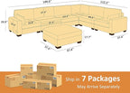 VANOMi Large Modular Sectional Sofa, Oversized Couch with Charging Station, Cloud Couch Deep Seat Sofa with Thick Cushion, Convertible Sectional Couches for Living Room Office Apartment