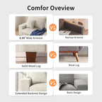 DOPEDIO Modern Loveseat Sofa for Living Room,Chenille Recliner, Removable Cover, Spring Cushions, Solid Wood Frame, Easy Assembly for Small Spaces (88.58inch，Beige)