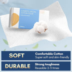 PoeticEHome Face Towel Disposable - Ultra Soft Cotton Tissue Dry Wipes - Lint Free Facial Cleansing Cloths