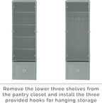Crosley Furniture Harper 3-Piece Hall Tree and Storage Cabinet Set with Entryway Bench and Hooks for Hanging, Gray