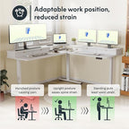 FLEXISPOT 71" Large L Shaped Standing Desk Electric Corner Table with Shelf, 4 Storage Drawers, Adjustable Computer Workstation for Home, Office, Game, Studio, White Top + White Frame