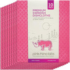 Swedish Dishcloths – Eco-Friendly Reusable Kitchen Towels – 10 Pack Cleaning Cloths for Dishes, Counters & Surfaces – Super Absorbent, Compostable, Zero-Waste Alternative