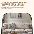ANDY STAR Oval Mirror for Bathroom, 22x30 Brushed Nickel Oblong Bathroom Mirror for Vanity with Stainless Steel Metal Frame, Modern Anti Rust Wall Mounted