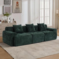 101.65” Modular Sectional Couch for Living Room, 3-Seater Cloud Sofa with Deep Seat, Woven Texture Upholstery Boneless Couch, No Assembly, Green