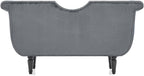 Christopher Knight Home Aurora Velvet Chaise Lounge Indoor with 2 Bolster Pillows, Upholstery Entryway Bench with Nailhead Trim & Curved Arms, End of Bed Bench Ottoman and Wooden Legs, Grey