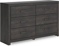 Signature Design by Ashley Delmorta Rustic 6-Drawer Dresser with Safety Stop, Gray