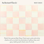 MACKENZIE-CHILDS Rosy Check Enamel Canister, Pink-and-White Kitchen Storage Container with Lid, Mini