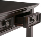 SIMPLIHOME Amherst Desk - 54-Inch Wide Solid Wood Writing Desk in Hickory Brown, Transitional Home Office Computer Table for Workspace or Study with 2 Drawers and Flip-Down Keyboard Tray