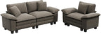 PHI VILLA Cloud Modular Couches Sets, 2 Pieces Sectional Sofa Set with Loveseat, 3-Seater Comfy Couch for Living Room Apartment, Chenille Fabric, Smoky Grey