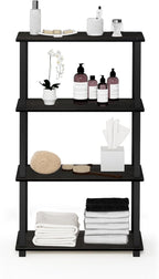 Furinno Turn-N-Tube 4-Tier Multipurpose Shelf Display Rack, Square Tube, Espresso/Black