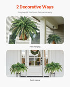 VEVOR Artificial Ferns, Natural Spread Diameter 41 Inch, Large Hanging Fake Boston Ferns, Sunlight Resistant Fake Plant Wall Decor with 80 Branches and Flowerpot, Faux Fern for Home Office Outdoor