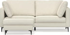 SIMPLIHOME Ava Sofa and Ottoman in 100% Recycled Polyester Performance Fabric, Cream, 76-inch-Wide 2-Seater Loveseat and Matching 36-inch-Wide Table Ottoman for Living Room, 2-Piece Set