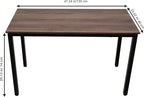 47 inch Large Computer Desk Wood, Modern Simple Style Desk for Home Office, Bedroom, Study Student Writing Desk, Small Spaces, Black Metal Frame, Walnut Top