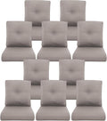 10-Piece Outdoor Patio Cushion Set - Fade & Water Resistant with Removable Olefin Cover, 22x24x4 Inch Memory Foam Cushions for Wicker Sectional Sofa – Grey/Buckle