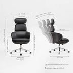 EUREKA ERGONOMIC Royal Rowan Leather Desk Chair, Microfiber PU Leather Office Chair with Wheels and Headrest, High Back Office Chair, Executive Office Chair Comfy for Home & Office, Black