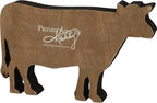 Primitives by Kathy Home is Where The Herd is Cow Black White Farmhouse Chunky Sitter Tier Tray Wood