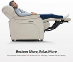 MCombo Power Zero Wall Hugger Recliner Chair for Small Space RV Living Room, Power Recliner with Adjustable Headrest, USB & USB-C Charging Ports, Fabric ST257 (Beige)
