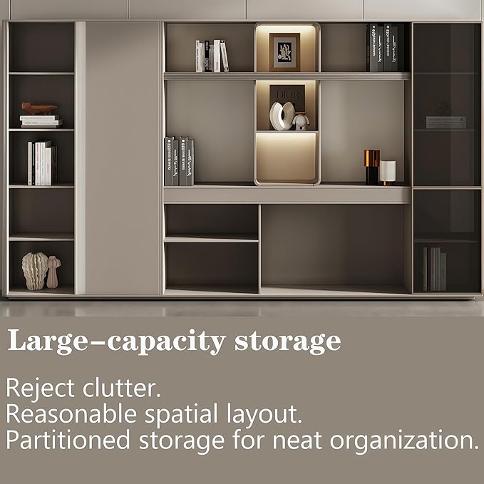 L Shaped Executive Desk, 86.6 inch Large Executive Computer Desk Set Drawers and Lockable, Power Socket and USB Port Storage, Without Desk or Computer Chair (Filing Cabinet)