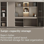 L Shaped Executive Desk, 86.6 inch Large Executive Computer Desk Set Drawers and Lockable, Power Socket and USB Port Storage, Without Desk or Computer Chair (Filing Cabinet)