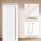Yaheetech Wooden Bathroom Floor Cabinet, Side Storage Organizer Cabinet with 4 Drawers & Double Doors, Freestanding Entryway Storage Unit Console Table, Bathroom Furniture Home Decor, White