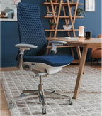 Haworth Fern Ergonomic Office Chair – Stylish and Innovative Desk Chair with Digital Knit Finish - Without Lumbar Support (Deep Sea)