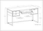 SIMPLIHOME Richmond Desk - 60-Inch Wide Solid Acacia Wood and Metal Writing Desk in Rustic Natural Aged Brown, Modern Industrial Home Office Computer Table with 2 Drawers and Flip-Down Keyboard Tray