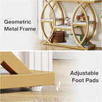 Tribesigns 39.4" Console Table, Industrial 4-Tier Sofa Table Entryway Table with Storage Shelves, Narrow Wood Accent Tables with Metal Frame for Small Spaces, Hallway, Foyer, White Gold