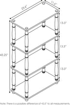 Furinno Turn-N-Tube 4-Tier Multipurpose Shelf Display Rack, Classic Tubes, Walnut/Brown